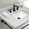 Fauceture KVPB3022M8SQ0 30" Console Sink with Brass Legs (8-Inch, 3 Hole), Marble White/Matte Black KVPB3022M8SQ0 - alternate 2